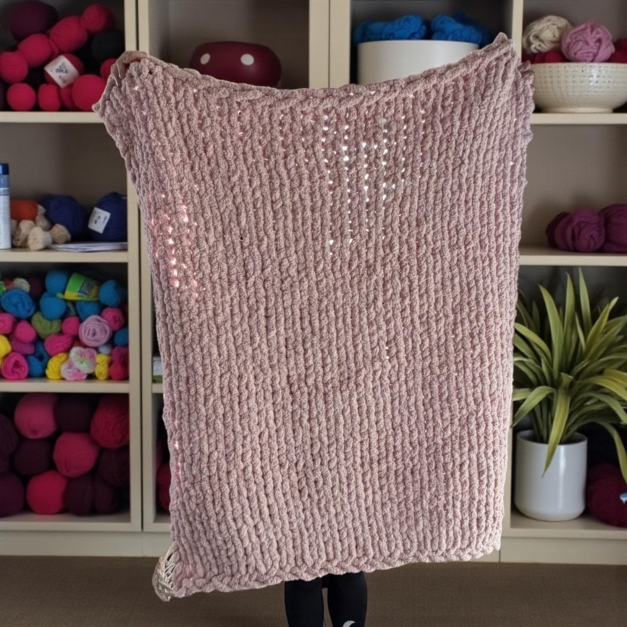 Personalized Monogram Chunky Knit Chenille Blanket Christmas gift