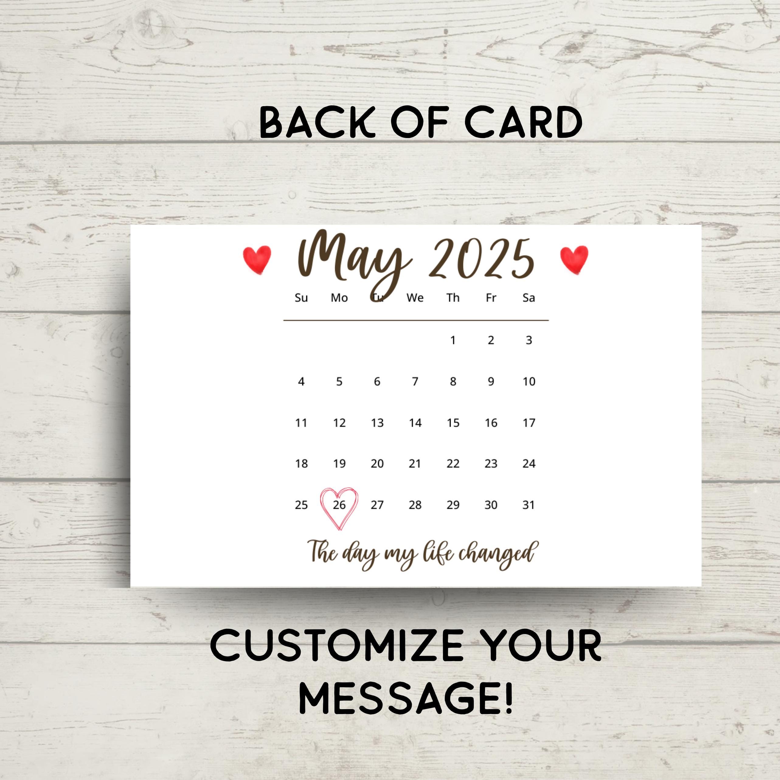 Personalized Metal Wallet Card Insert •Custom Map & Calendar Date Keepsake • Boyfriend Husband Gift