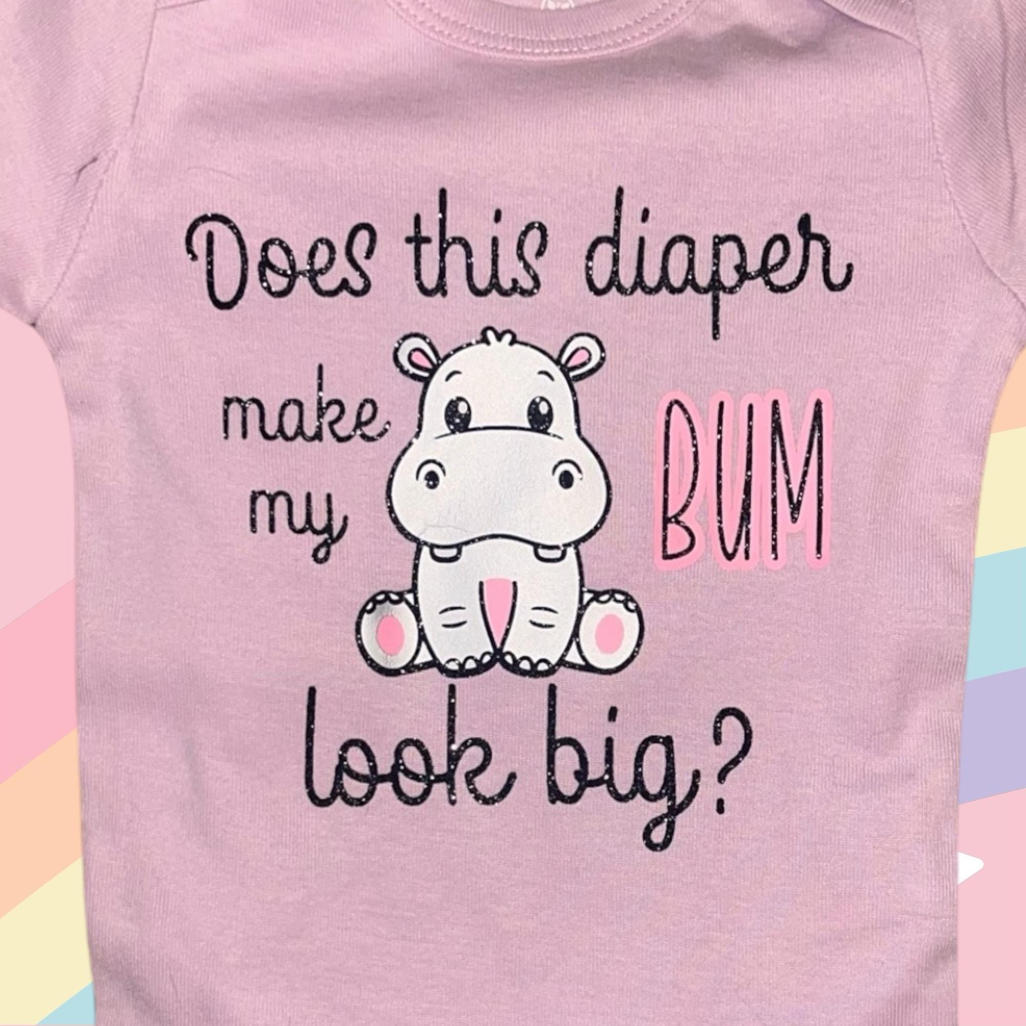 Hippo 'Big Bum' Baby Onesie, Funny Baby Shower Gift