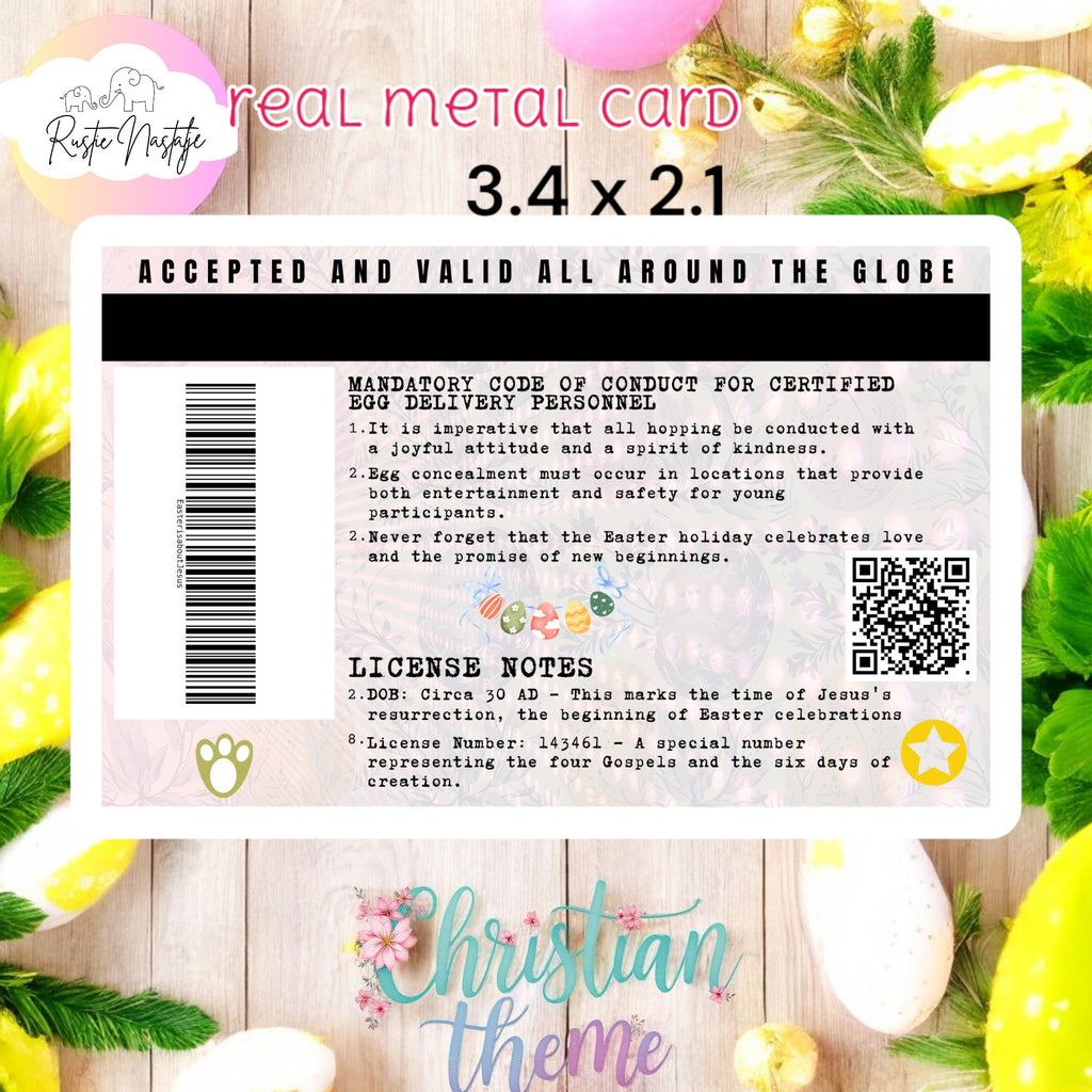 Easter Bunny License Metal Card: Collectible Easter Gift