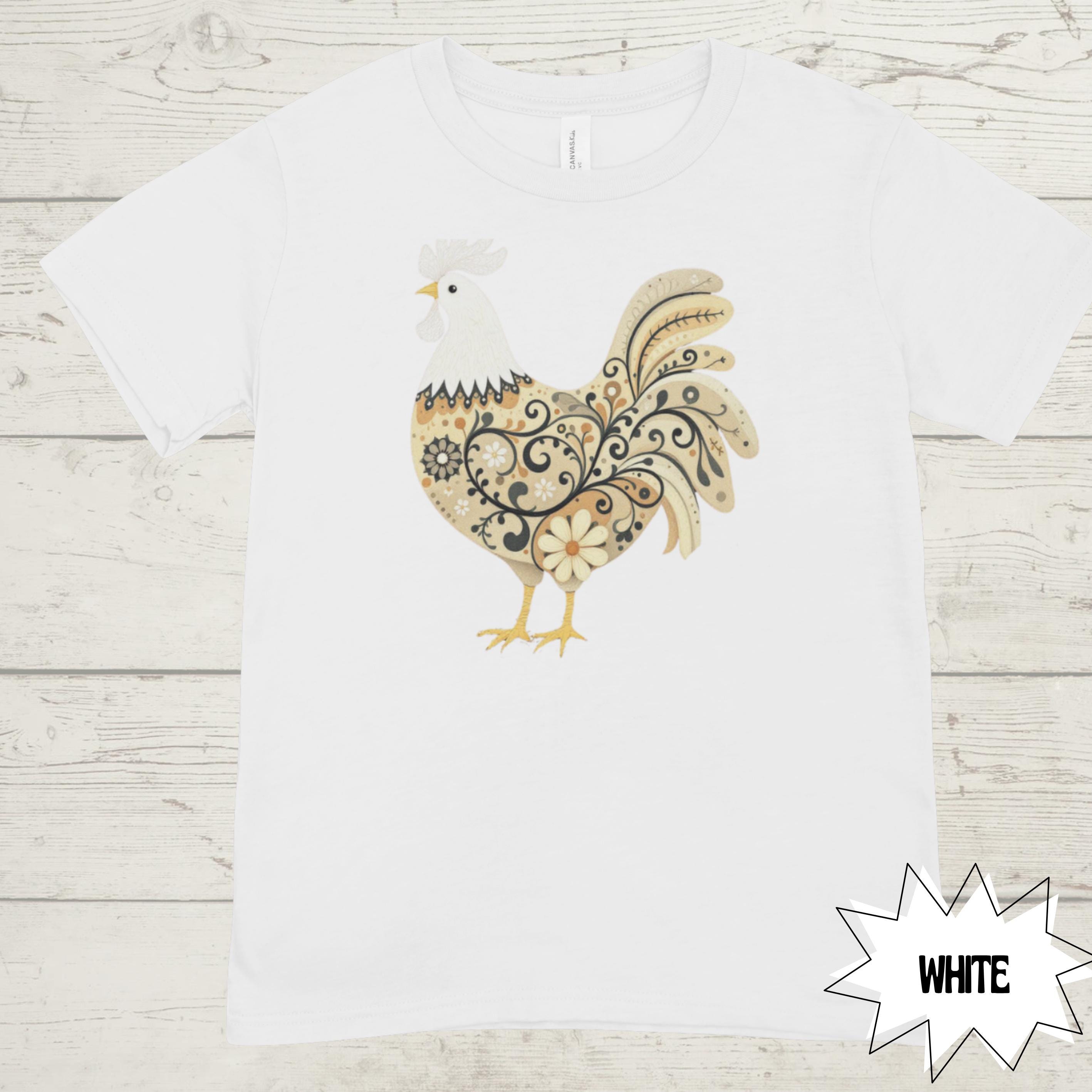 Forrest Green Rooster Shirt: Farmhouse Chic Cotton Graphic Tee