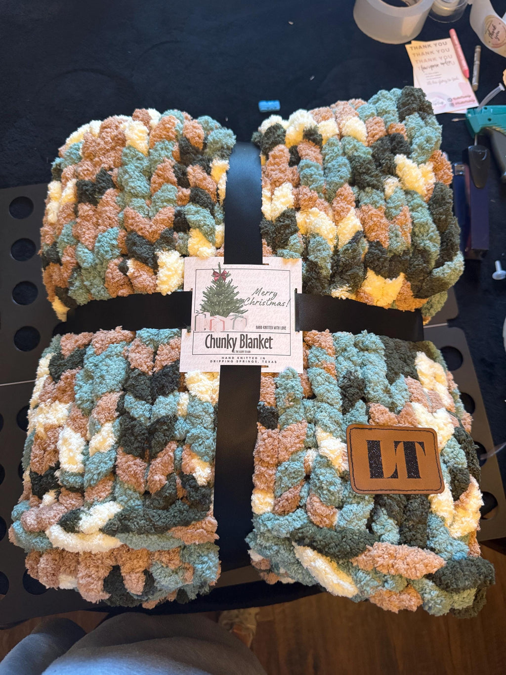 Personalized Monogram Chunky Knit Chenille Blanket gift