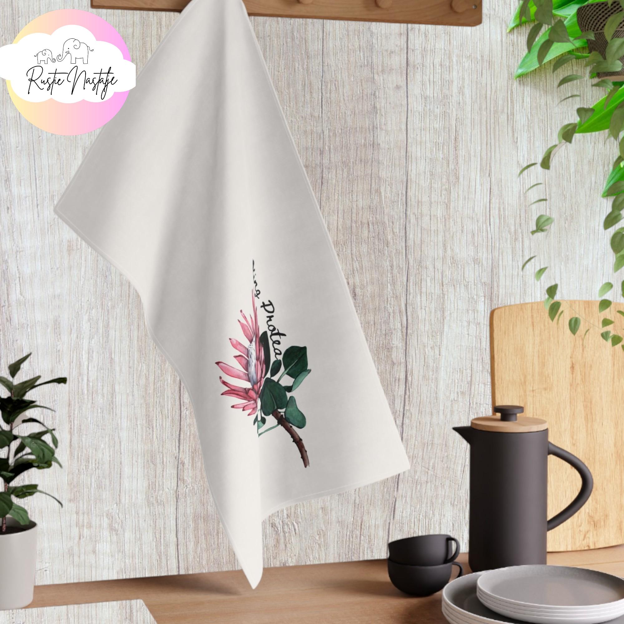 Protea Tea Towel: South African Floral Kitchen Linens