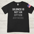 Silence Is Not An Option Anymore Shirt, Charlie Kirk Inspired Tee with USFlag