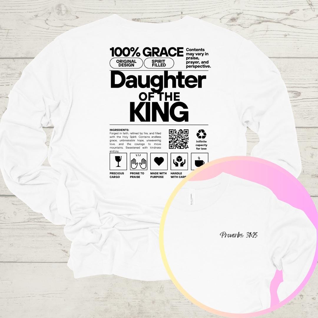 Daughter of the King T-Shirt | 100% Grace | Inspirational Christian Apparel