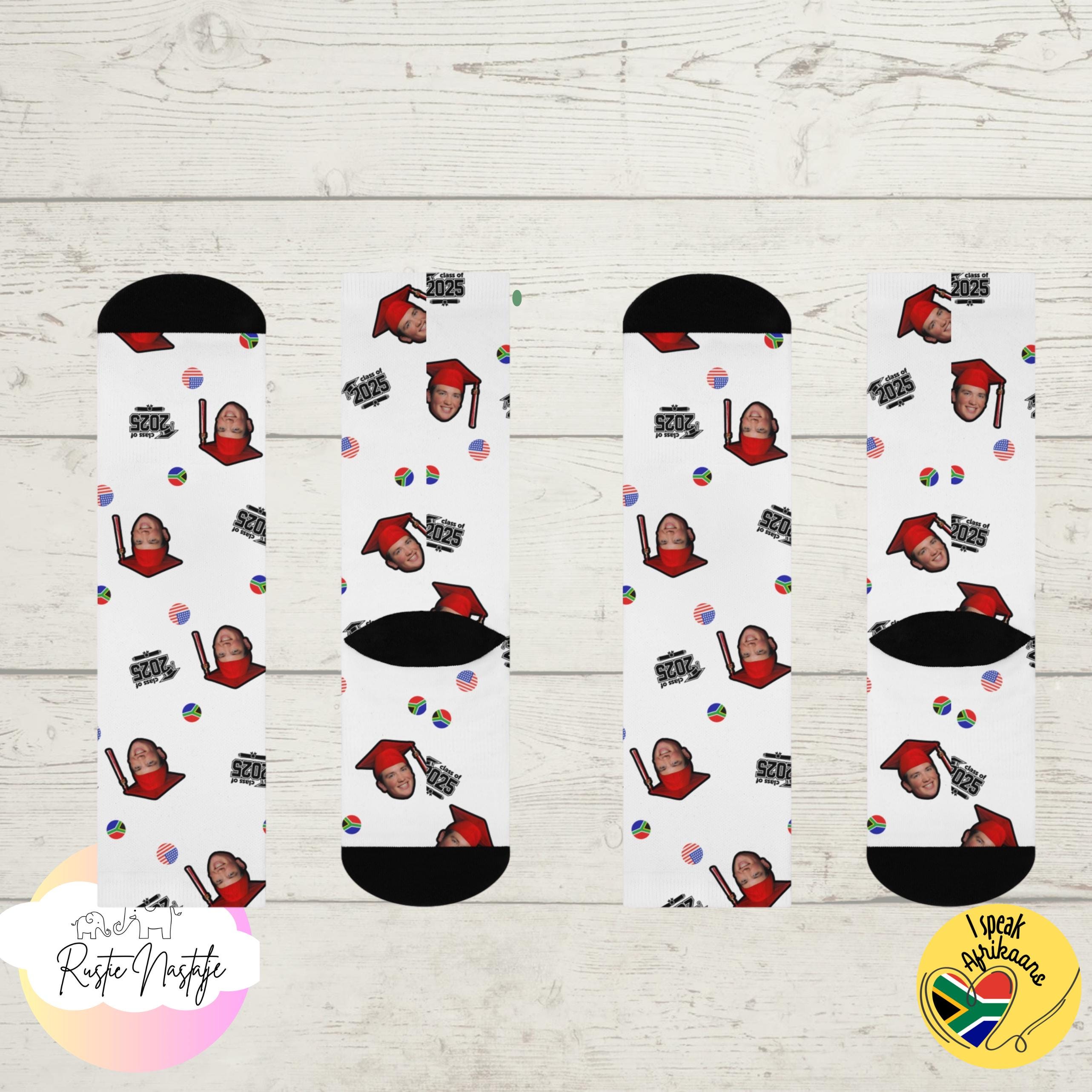 Personalized Graduation Socks: Custom Face Photo Gift