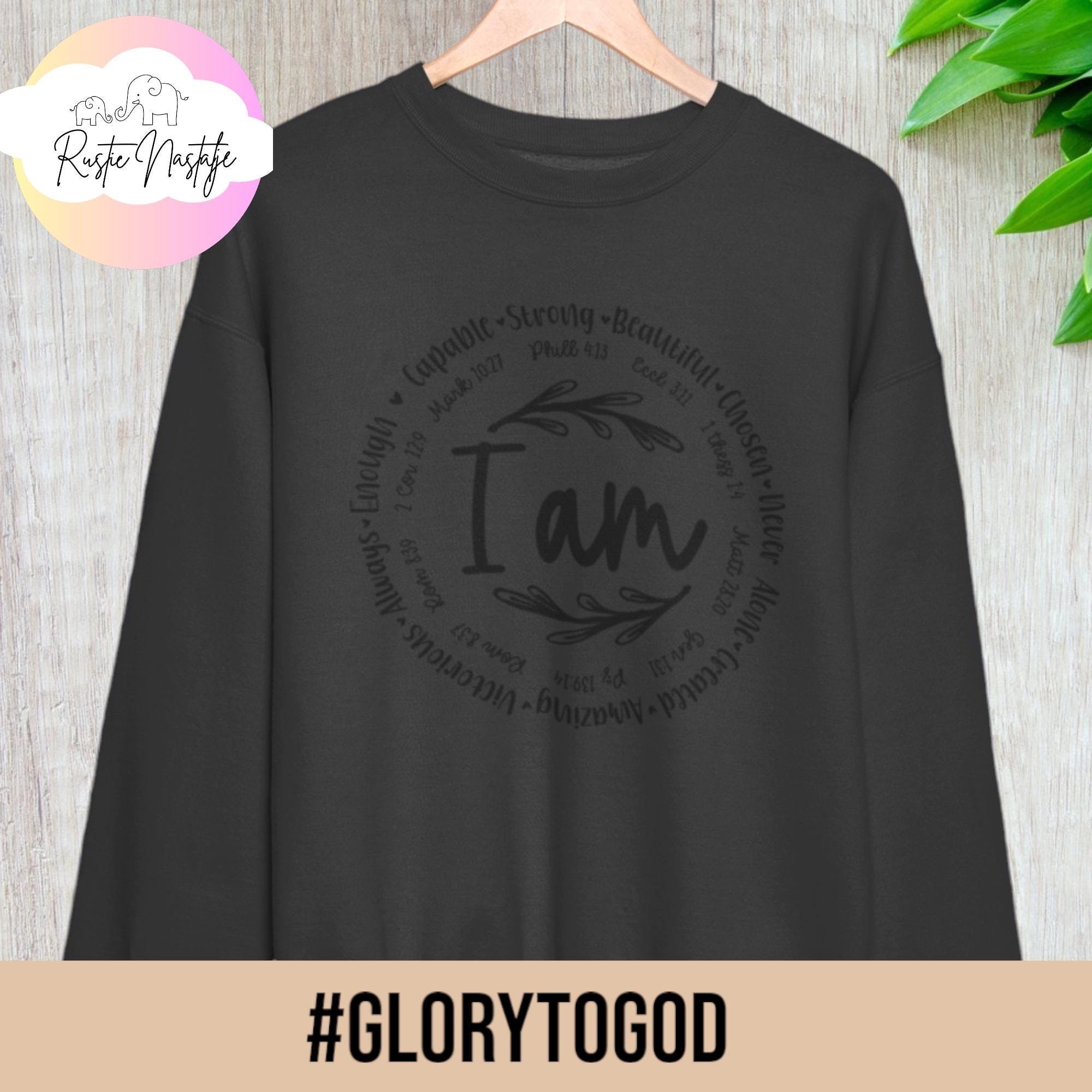 I Am Christian Sweatshirt, Retro Jesus, Puff Print