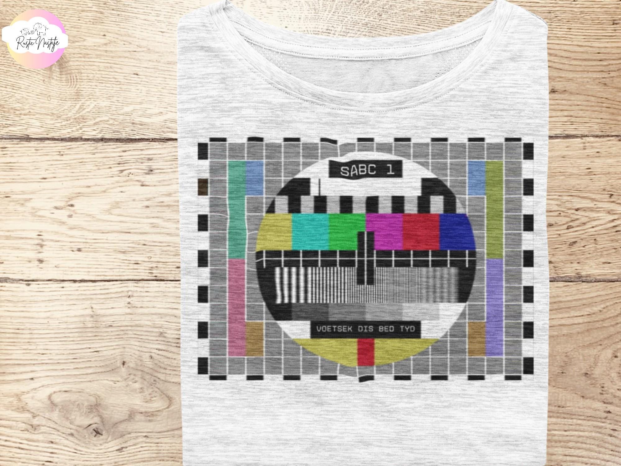 South African Test Pattern TV, Funny tshirt, Nostalgic memories, Voetsek dis nou bed tyd
