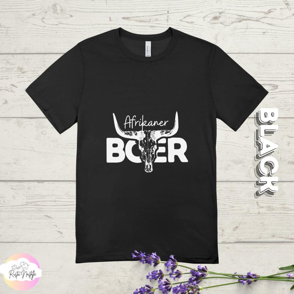 Afrikaner Boer T-Shirt: South African Heritage Bull Skull Graphic