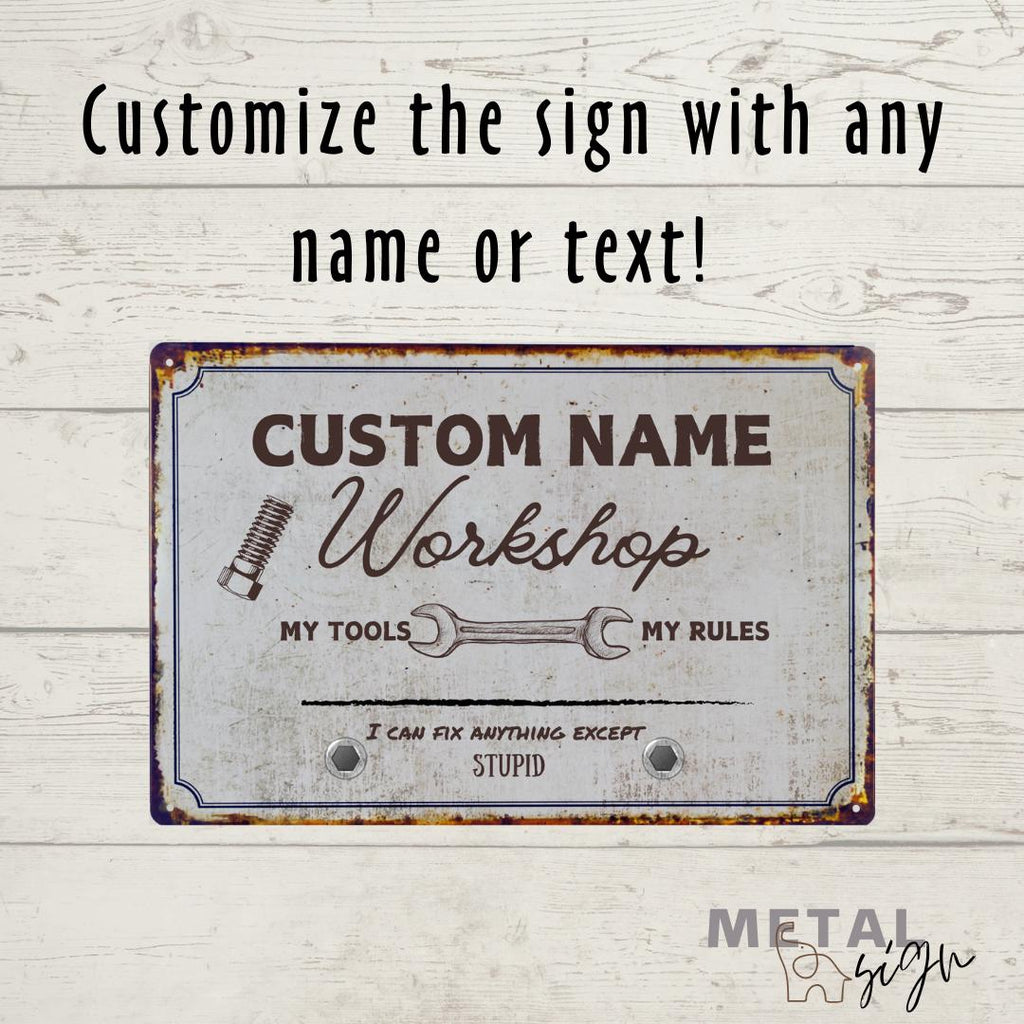 Custom Metal Garage Sign: Vintage Style Mechanic Gift