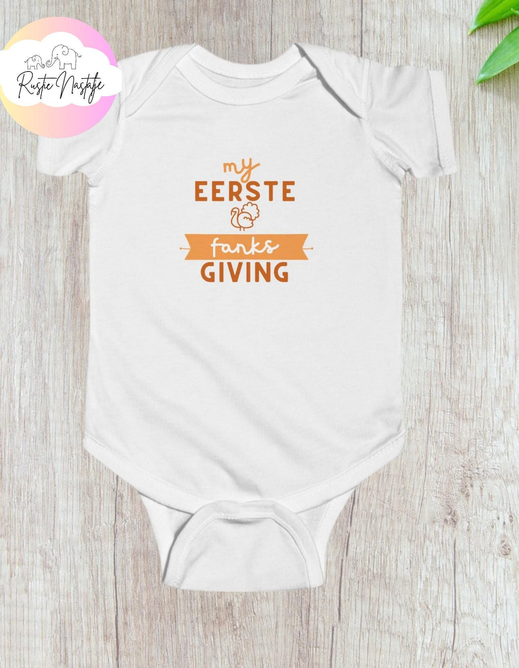 Afrikaans Thanksgiving Baby Onesie: South African Shower Gift