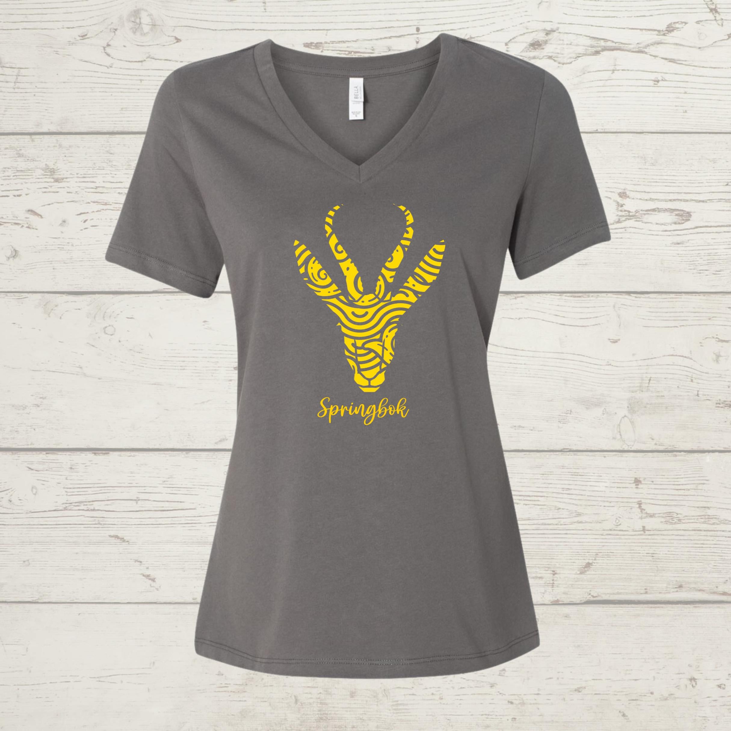 Women's Springbok V-Neck T-Shirt: South African Rugby Fan Tee