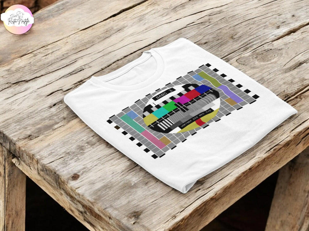 South African Test Pattern TV, Funny tshirt, Nostalgic memories, Voetsek dis nou bed tyd