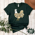 Forrest Green Rooster Shirt: Rustic Farmhouse Cotton Graphic Tee
