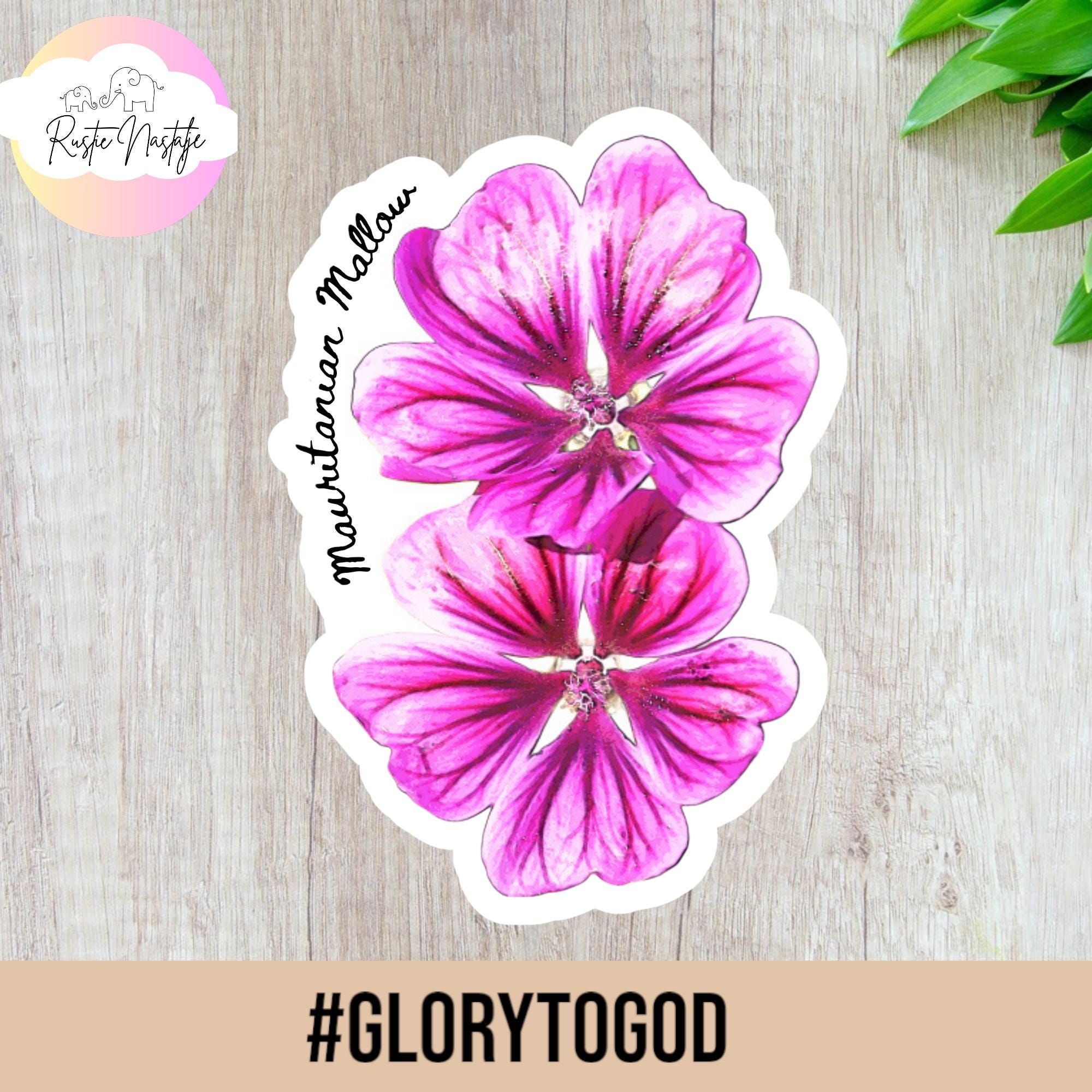 West African Flower Sticker Set: Botanical Decals for Laptop, Planner