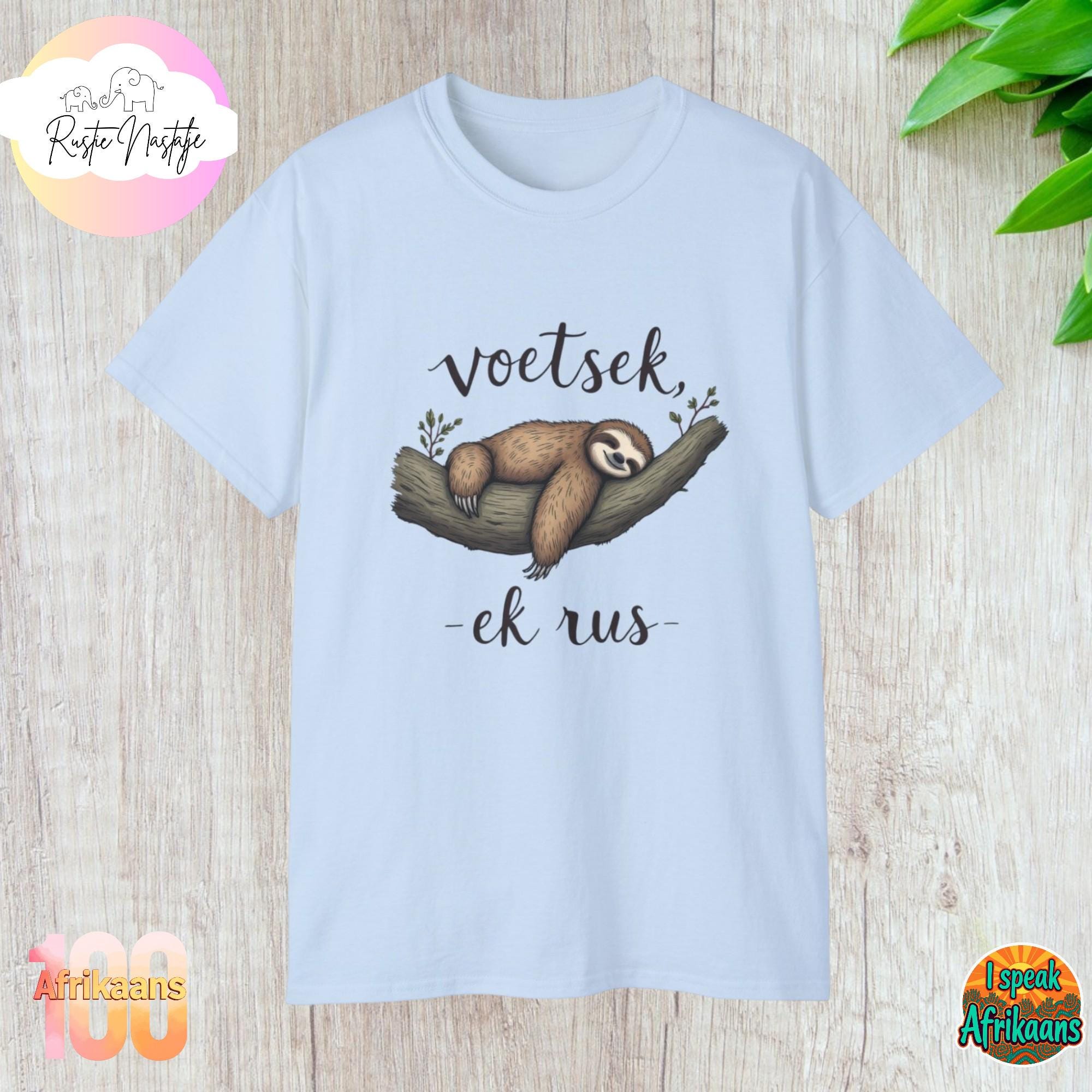 Afrikaans Sloth T-Shirt: Funny South African Tee