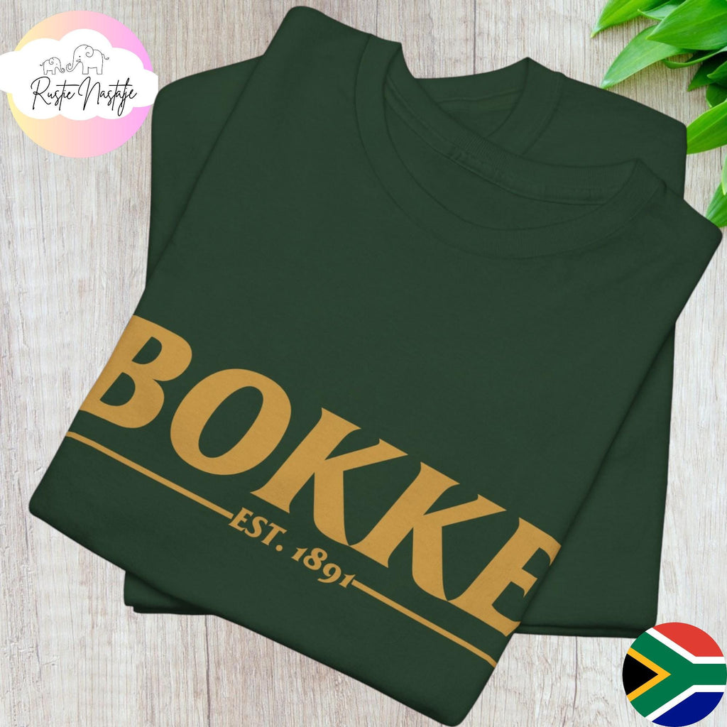Springbok supporter Shirt, 2026 Rugby Tee, Bokke Game Day Apparel, South African Expat Gift, SA Fan T-Shirt, Green and Gold