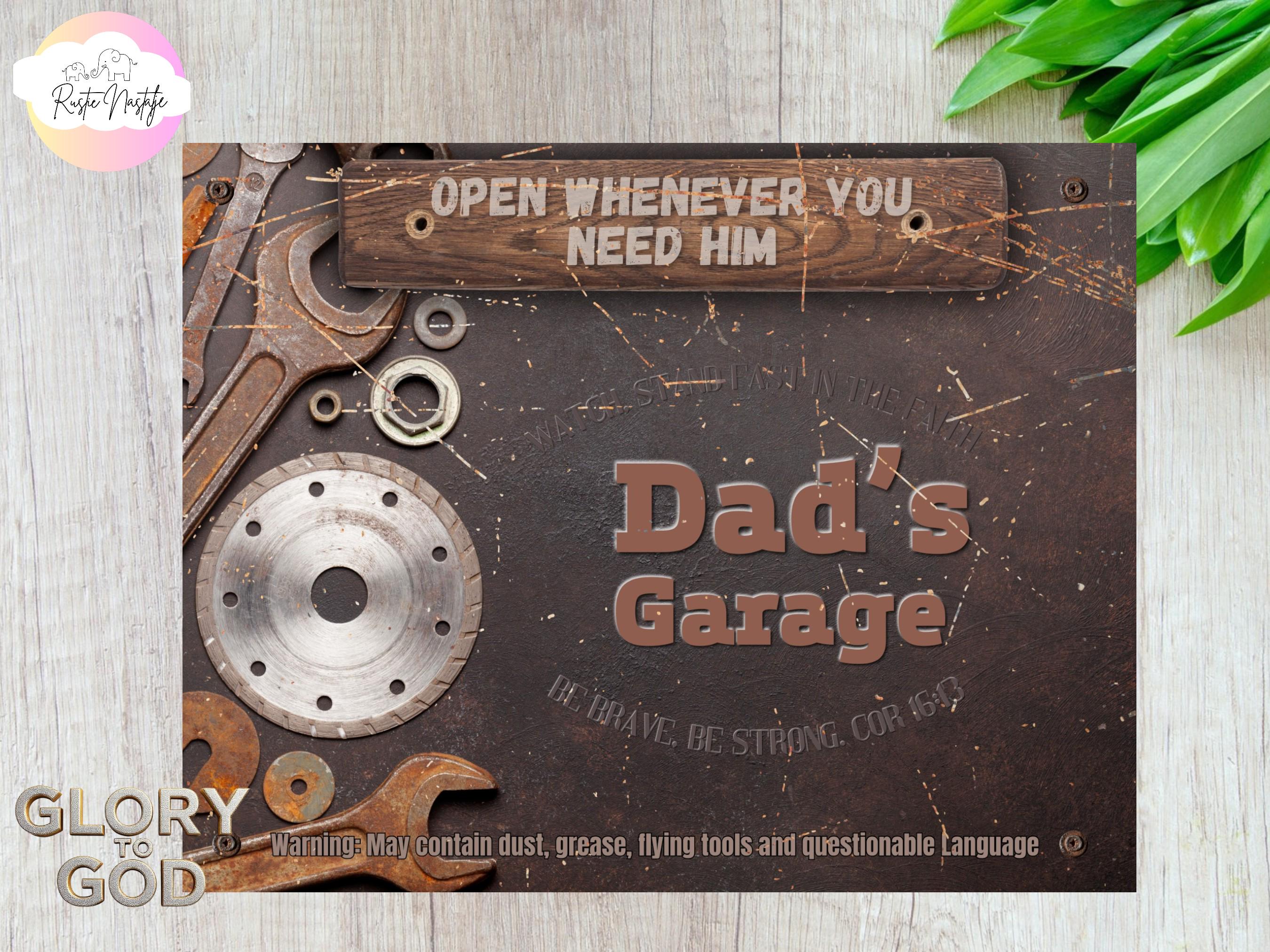 Custom Metal Workshop Sign: Vintage Garage Decor for Dad