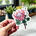 King Protea Sticker: Watercolor South African Flower Decal