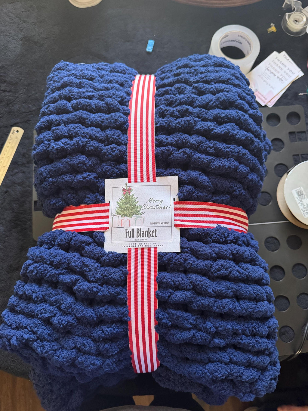 Personalized Monogram Chunky Knit Chenille Blanket gift