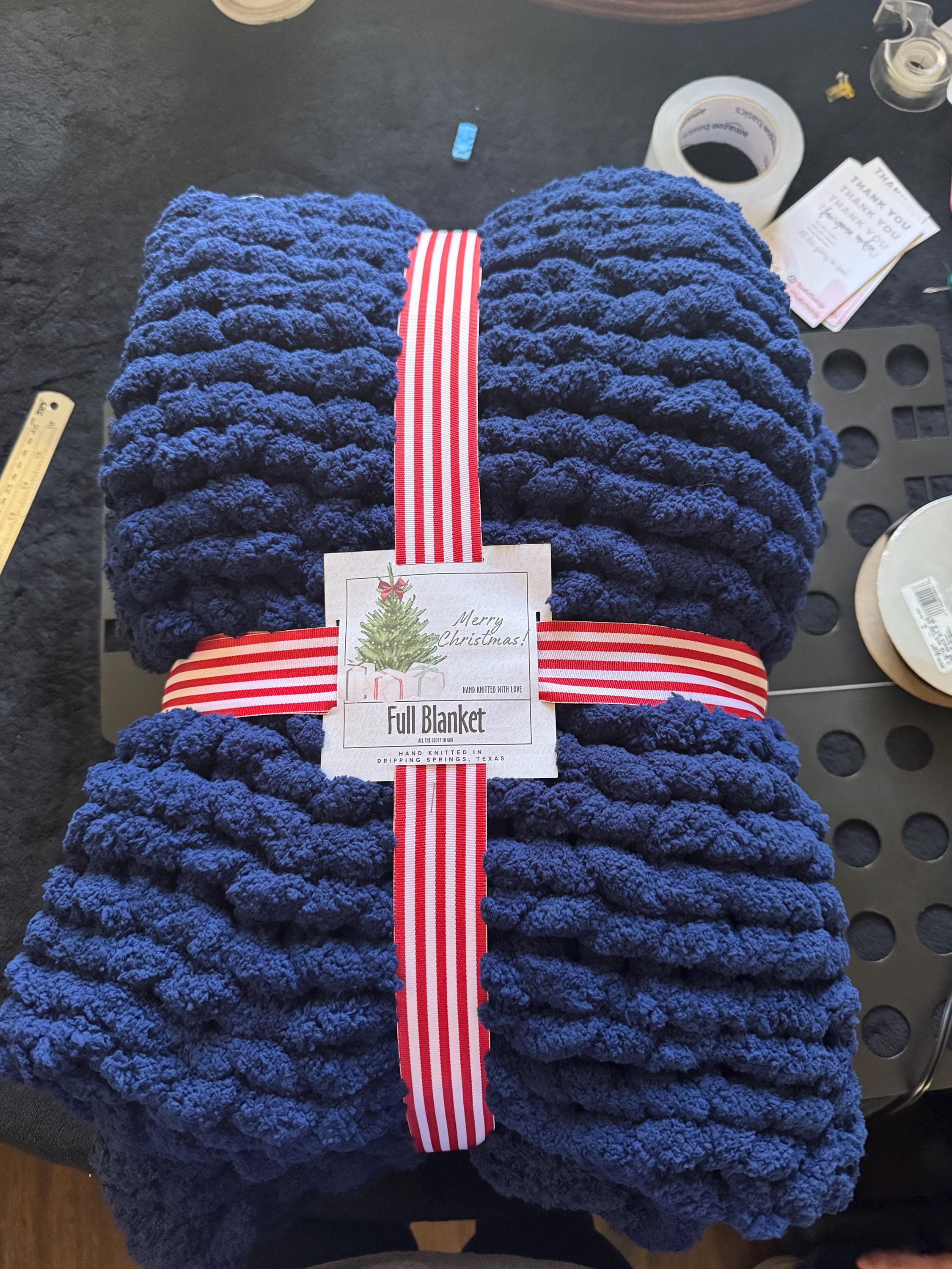 Personalized Monogram Chunky Knit Chenille Blanket gift
